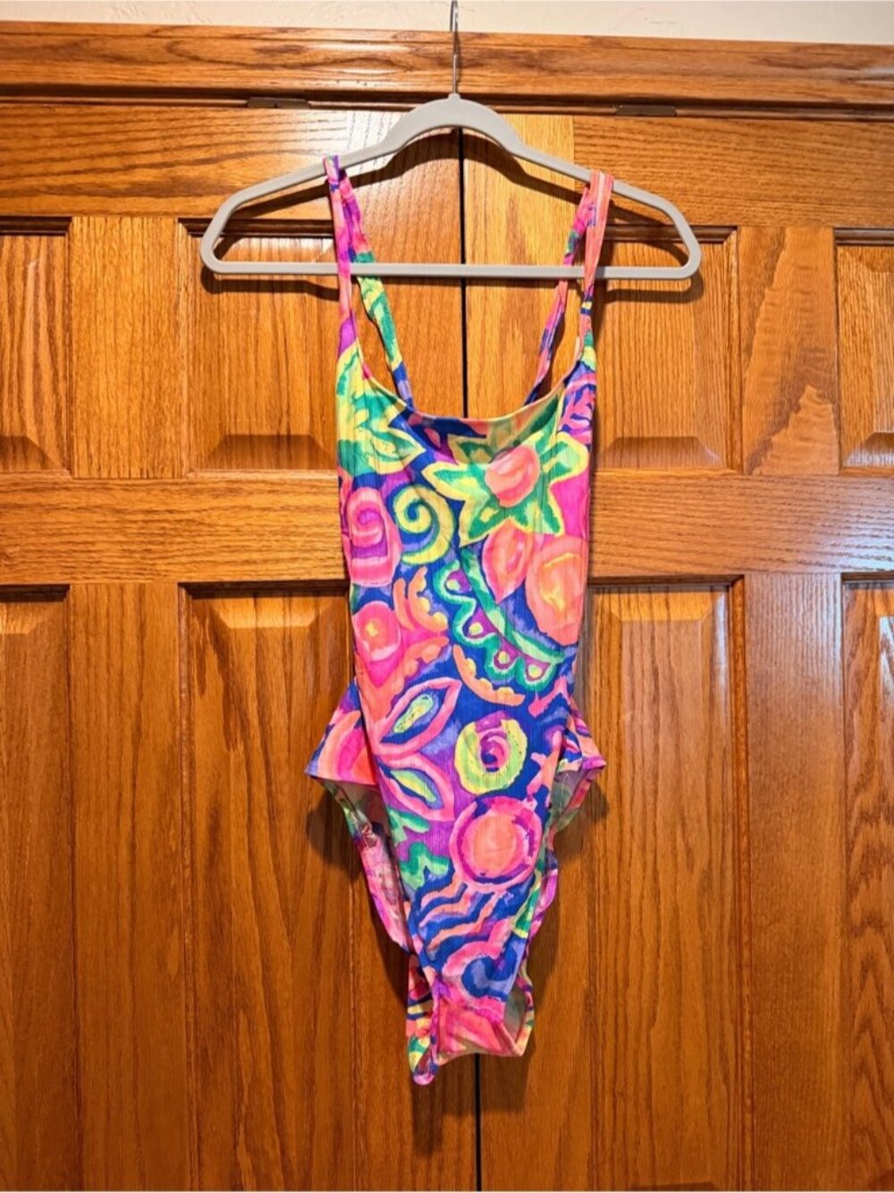 Sassafras Multicolor Abstract Print One-Piece Swimsuit- Vintage from 80’s